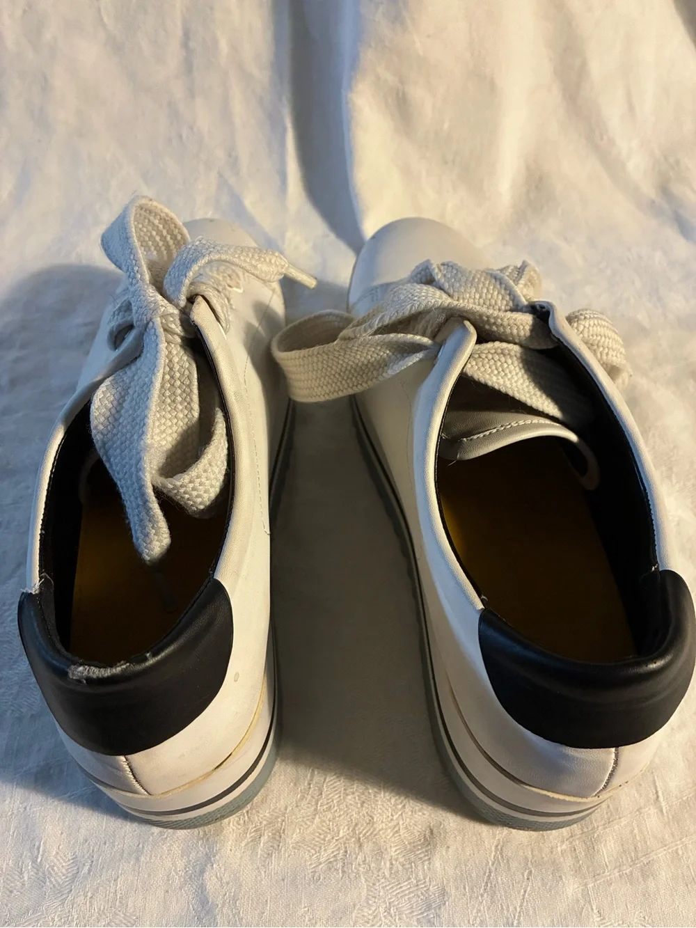Zara Women White/Navy Sneakers Platform Sneakers